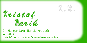 kristof marik business card